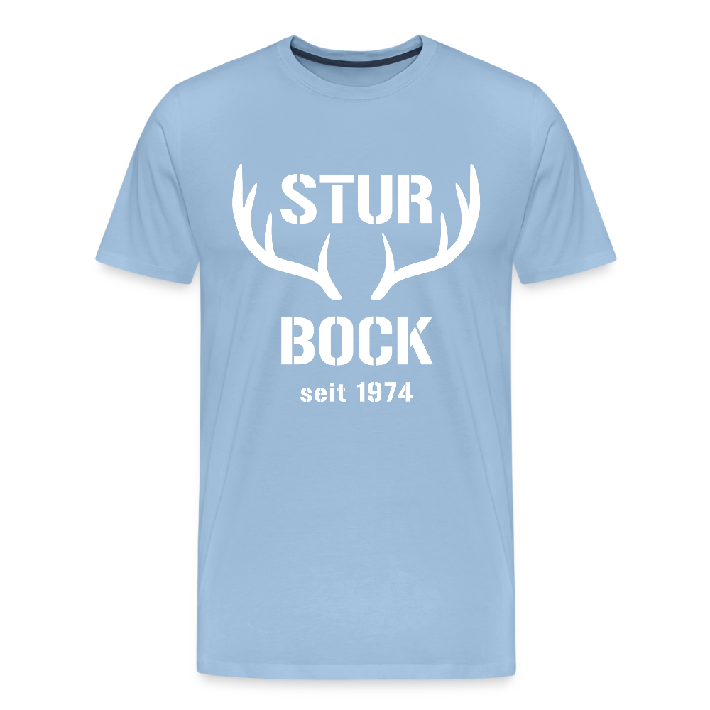 Sturbock, zum Geburtstag, Jahreszahl zum selber eintragen, Männer Premium T-Shirt - Sky
