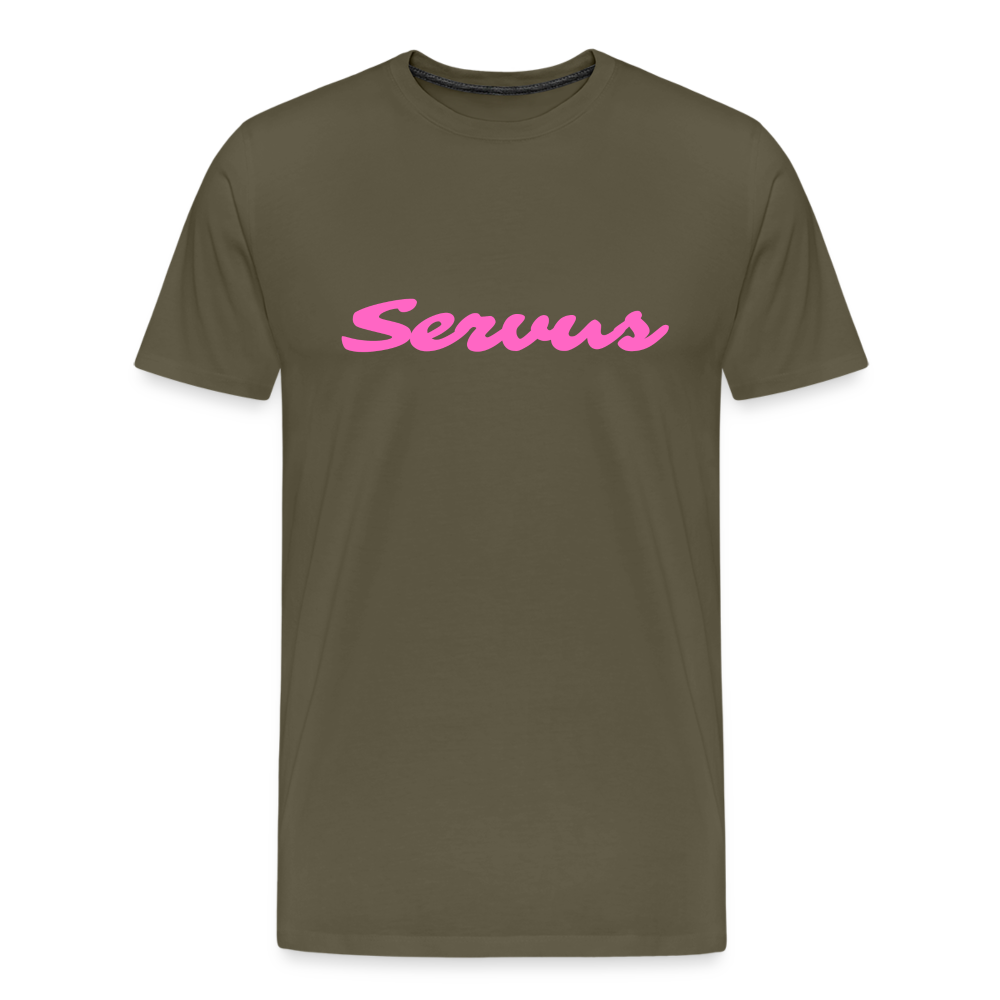 Servus (dt. Hallo) in pink, Männer Premium T-Shirt - Khaki