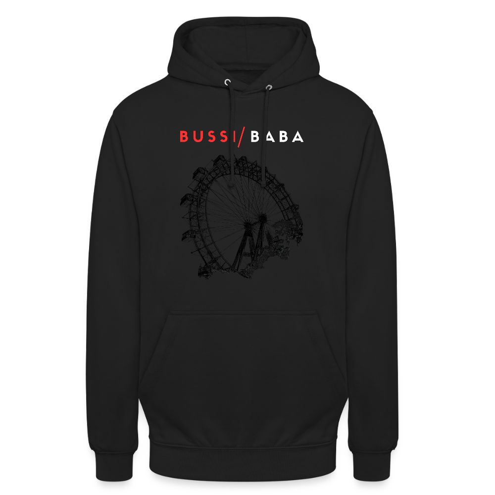 Bussi / Baba korallenrot- Unisex Kapuzenpulli - Schwarz