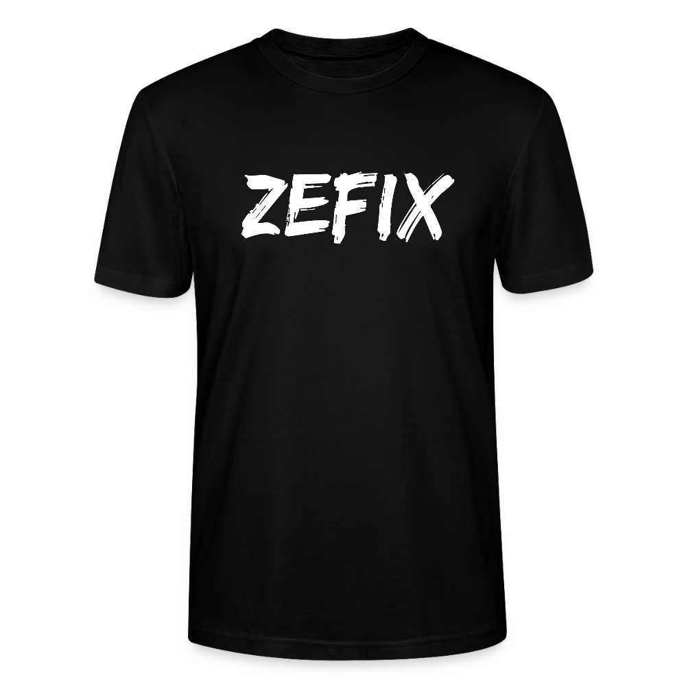 Zefix - Fluchen auf bayerisch in Bayern & Salzburg, Lustiger Spruch, Stanley/Stella Unisex Bio T-Shirt - Schwarz