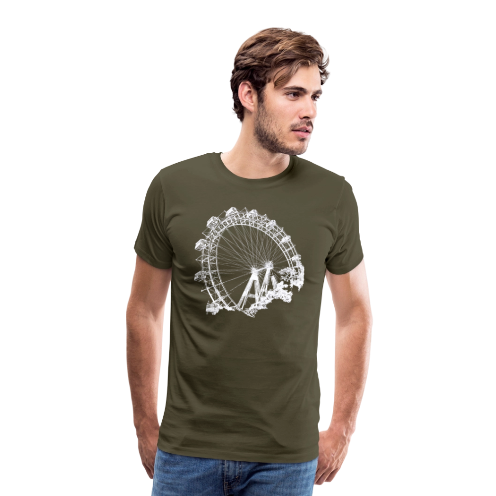 Wiener Riesenrad weiß - Männer Premium T-Shirt - Khaki