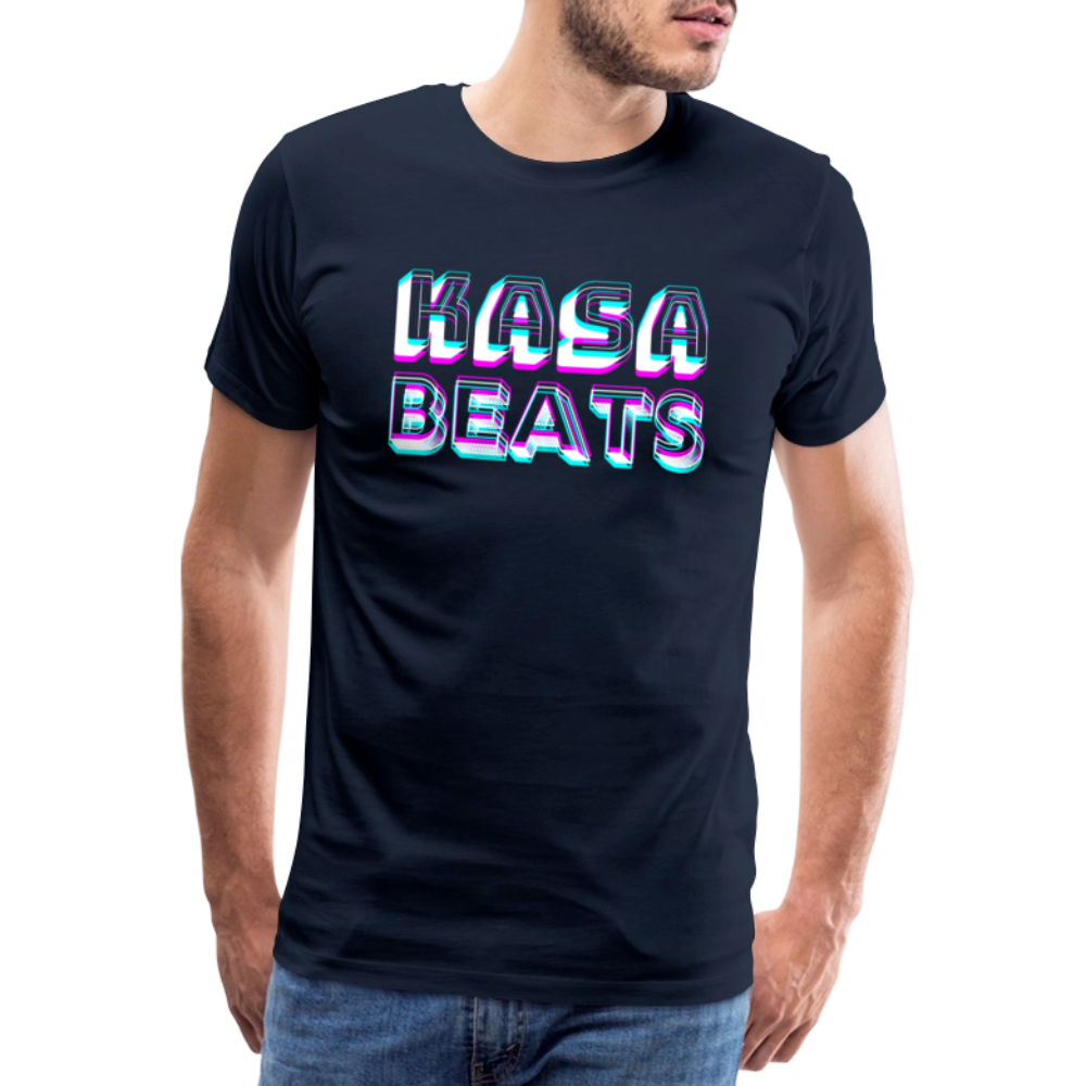 KASA BEATS, funky 3D letters, Men/ Männer Premium T-Shirt - Navy