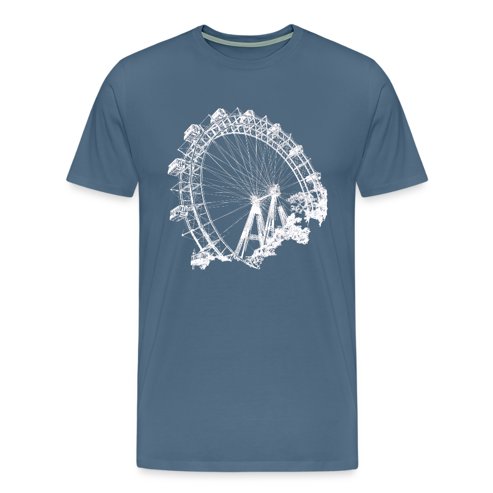 Wiener Riesenrad weiß - Männer Premium T-Shirt - Blaugrau