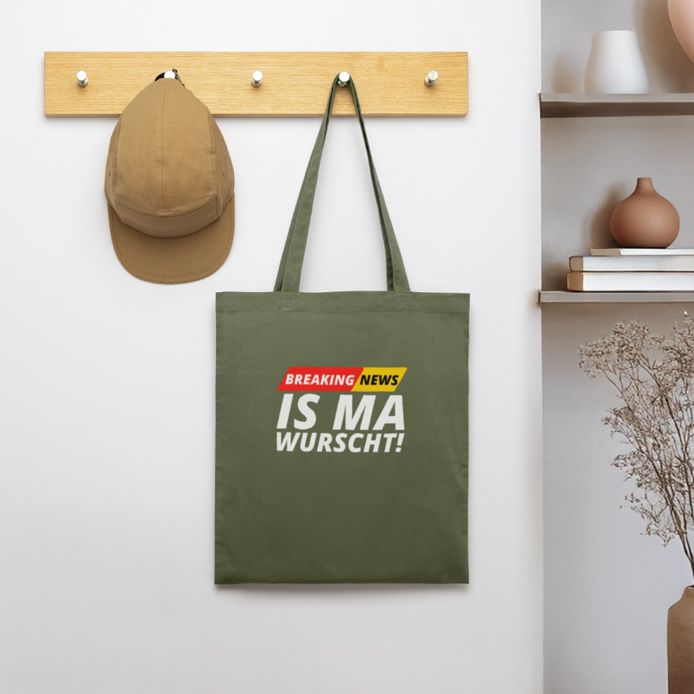 Breaking News: IS MA WURSCHT! Stanley/Stella Bio-Stoffbeutel - Khaki