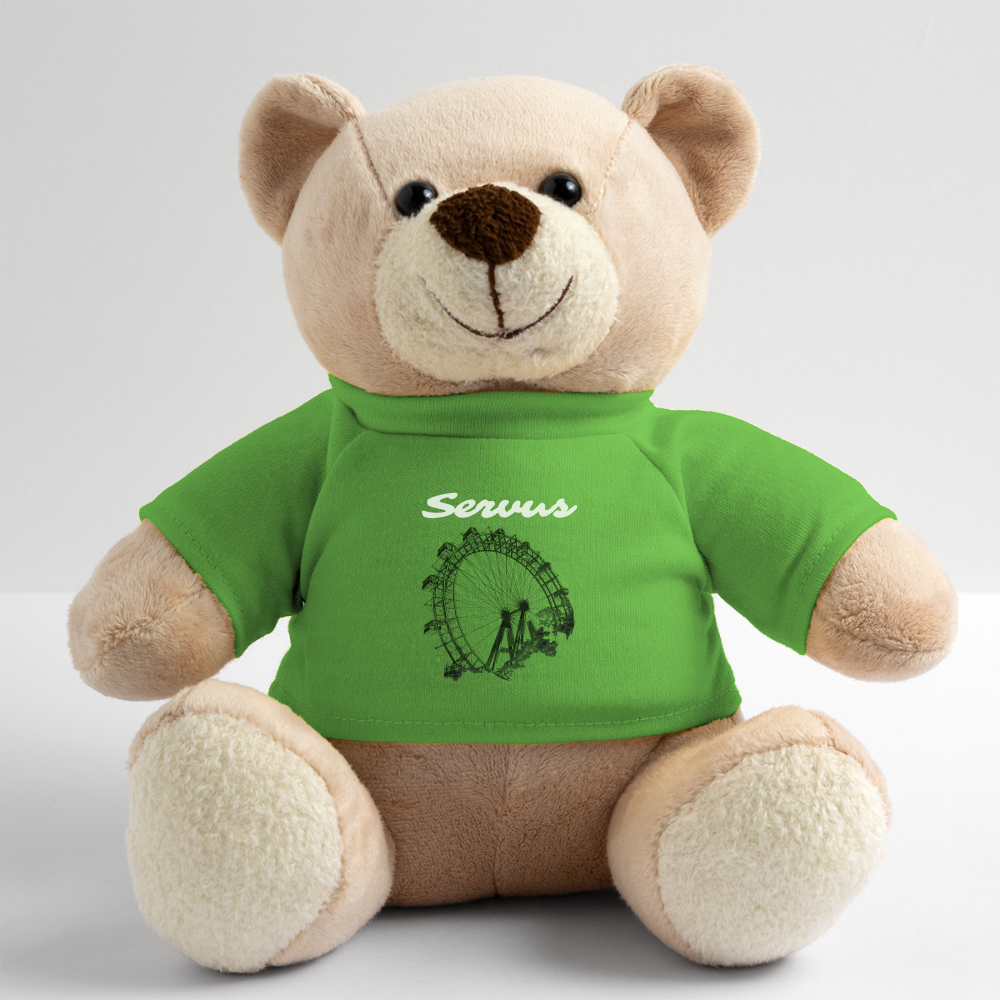 Servus (dt. Hallo) in weiß und Wiener Riesenrad in schwarz, Teddy - Hellgrün