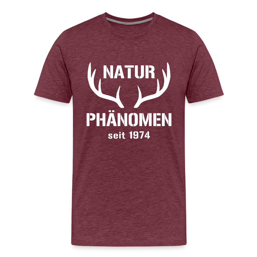 Naturphänomen, zum Geburtstag, Jahreszahl zum selber eintragen, Männer Premium T-Shirt - Bordeauxrot meliert