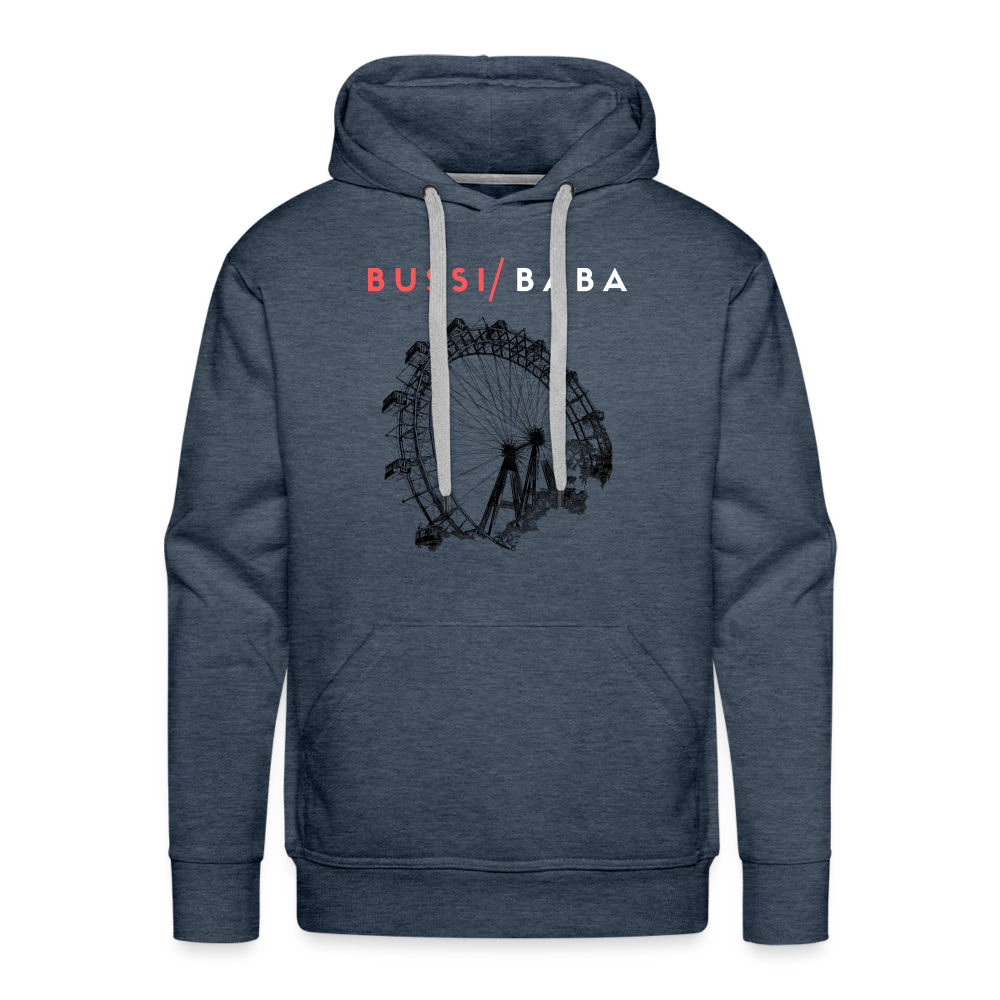 Bussi Baba korallenrot - Wiener Riesenrad in schwarz, Männer Premium Hoodie - Jeansblau