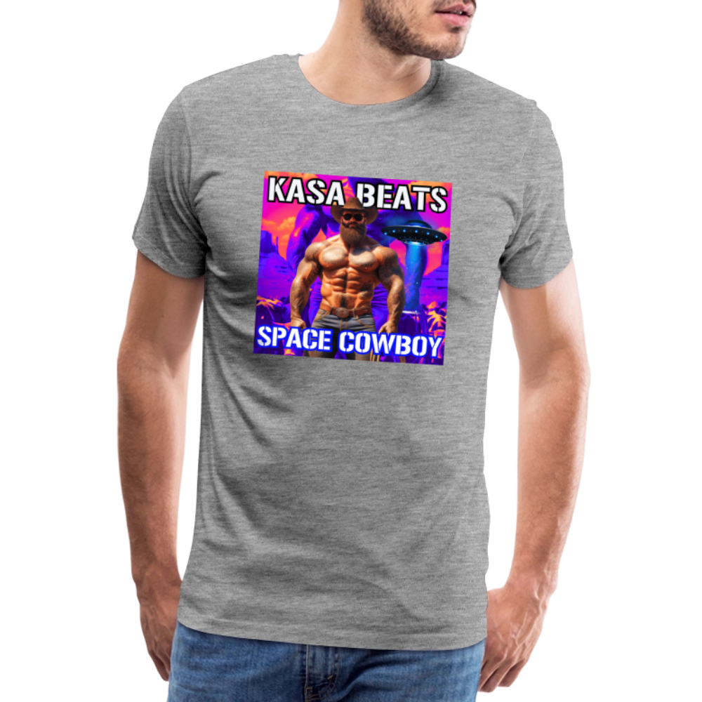 KASA BEATS - SPACE COWBOY, Men/ Männer Premium T-Shirt - Grau meliert