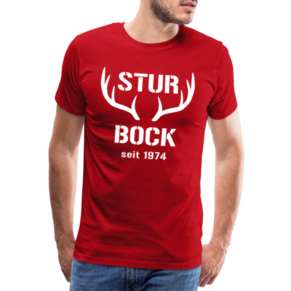Sturbock, zum Geburtstag, Jahreszahl zum selber eintragen, Männer Premium T-Shirt - Rot