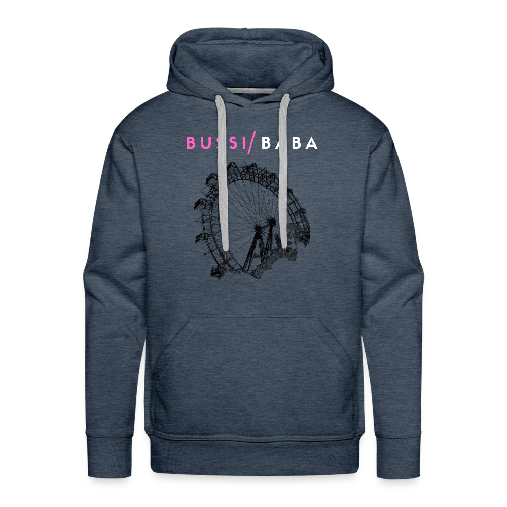 Bussi Baba pink - Wiener Riesenrad in schwarz, Männer Premium Hoodie - Jeansblau