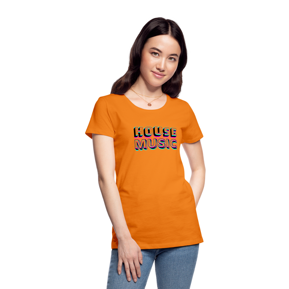 HOUSE MUSIC, Frauen Premium T-Shirt - Orange