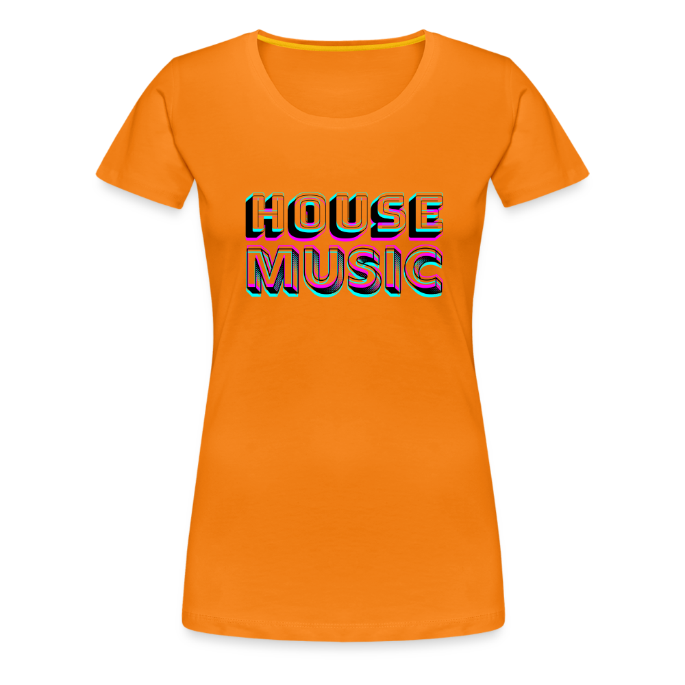 HOUSE MUSIC, Frauen Premium T-Shirt - Orange