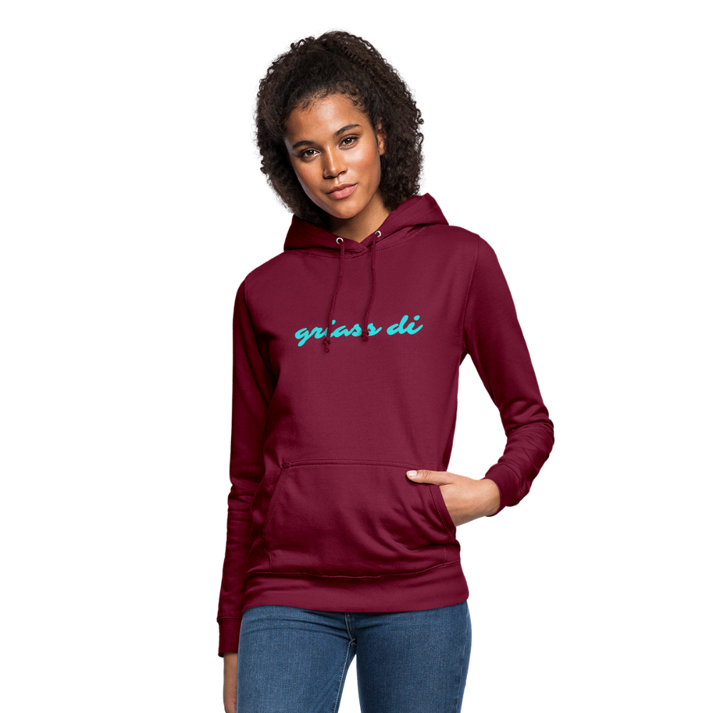 griass di - grüß dich, Taillierter Frauen Hoodie - Bordeaux