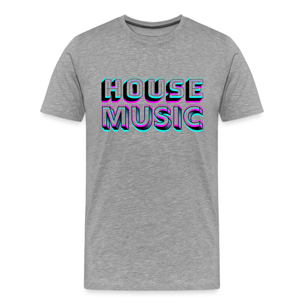 HOUSE MUSIC, Männer Premium T-Shirt - Grau meliert