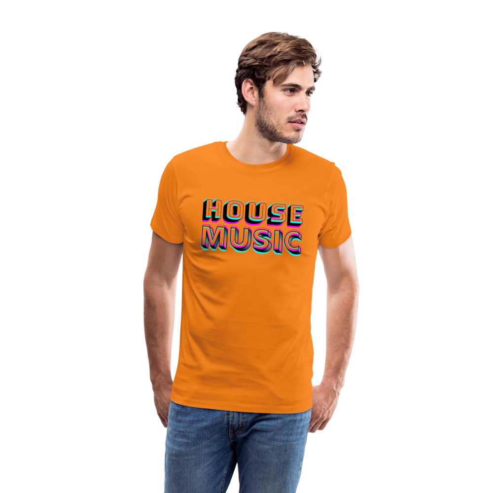 HOUSE MUSIC, Männer Premium T-Shirt - Orange