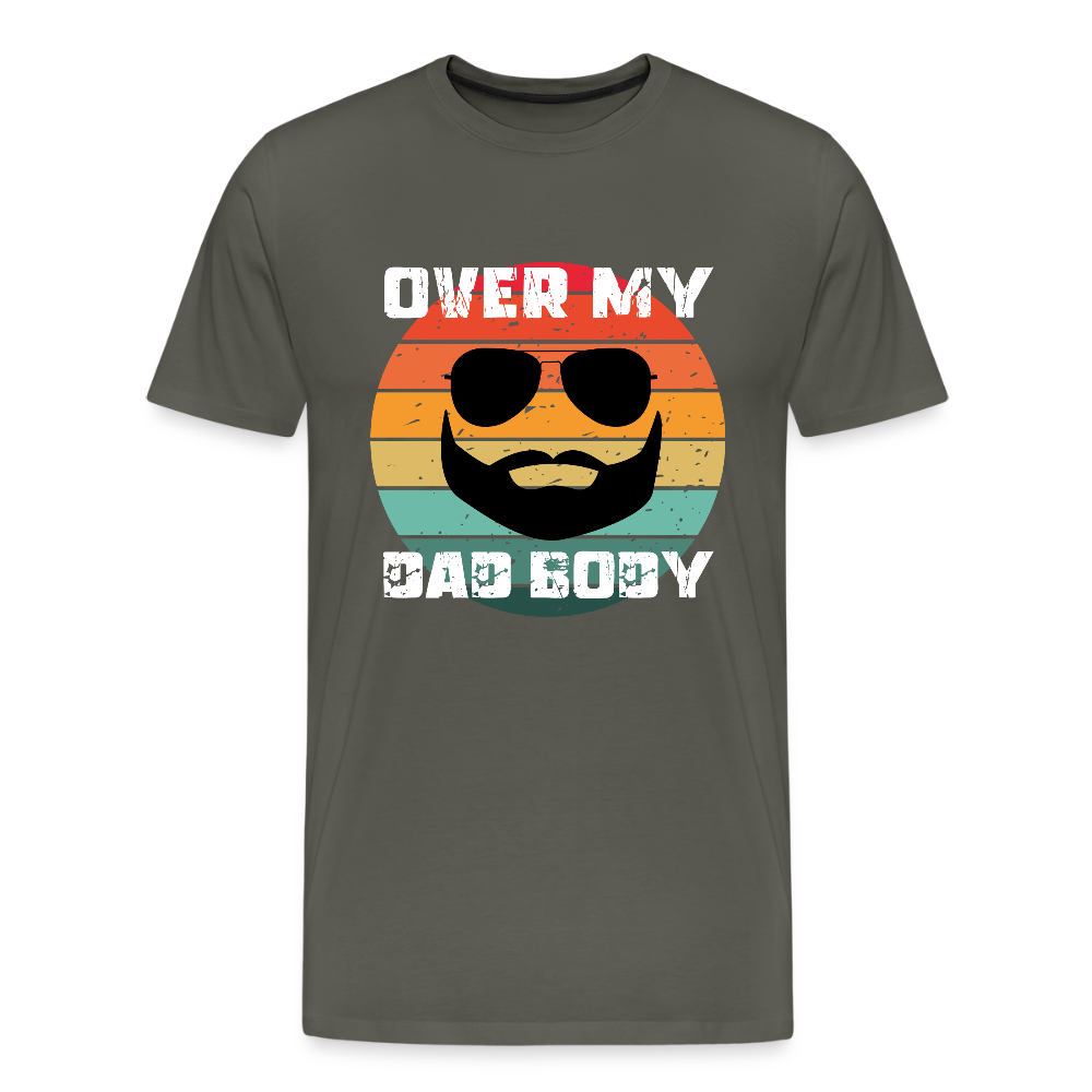 Over My Dad Body - Daddy, Lustiger Spruch zum Vatertag, Männer Premium T-Shirt - Asphalt