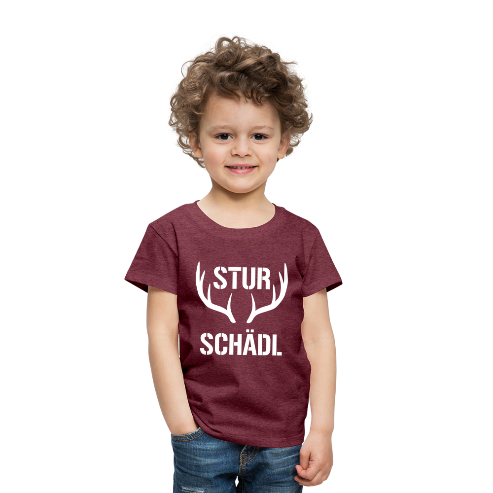 Sturschädl, Kinder (2 - 8 Jahre) Premium T-Shirt - Bordeauxrot meliert