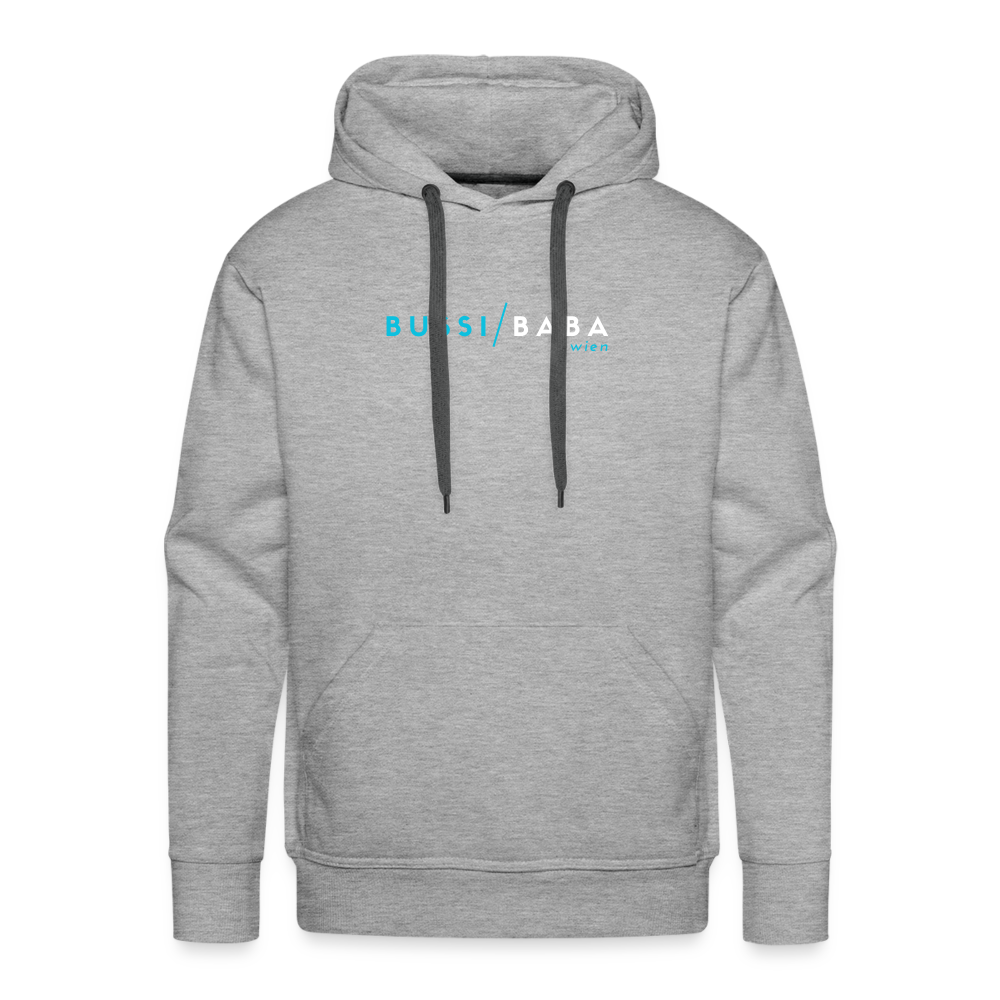 Bussi / Baba Wien aquablau, Männer Premium Hoodie - Grau meliert