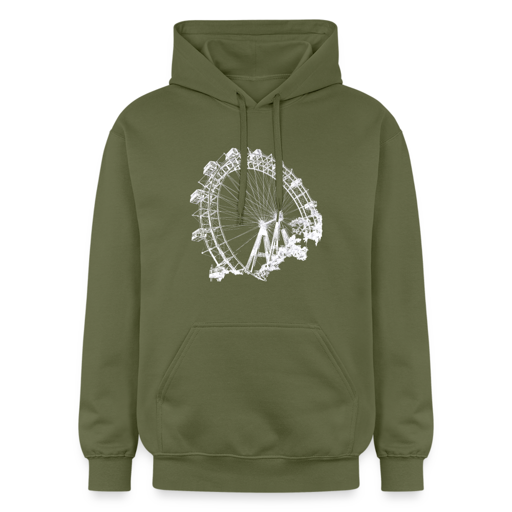 Riesenrad weiß, Gildan Unisex Softstyle® Midweight Hoodie - Militärgrün