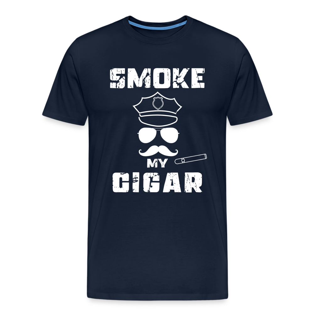 Smoke My Cigar - Zigarren Mann mit Zigarre, Hot Daddy, Cigar Man, Men/ Männer Premium T-Shirt - Navy