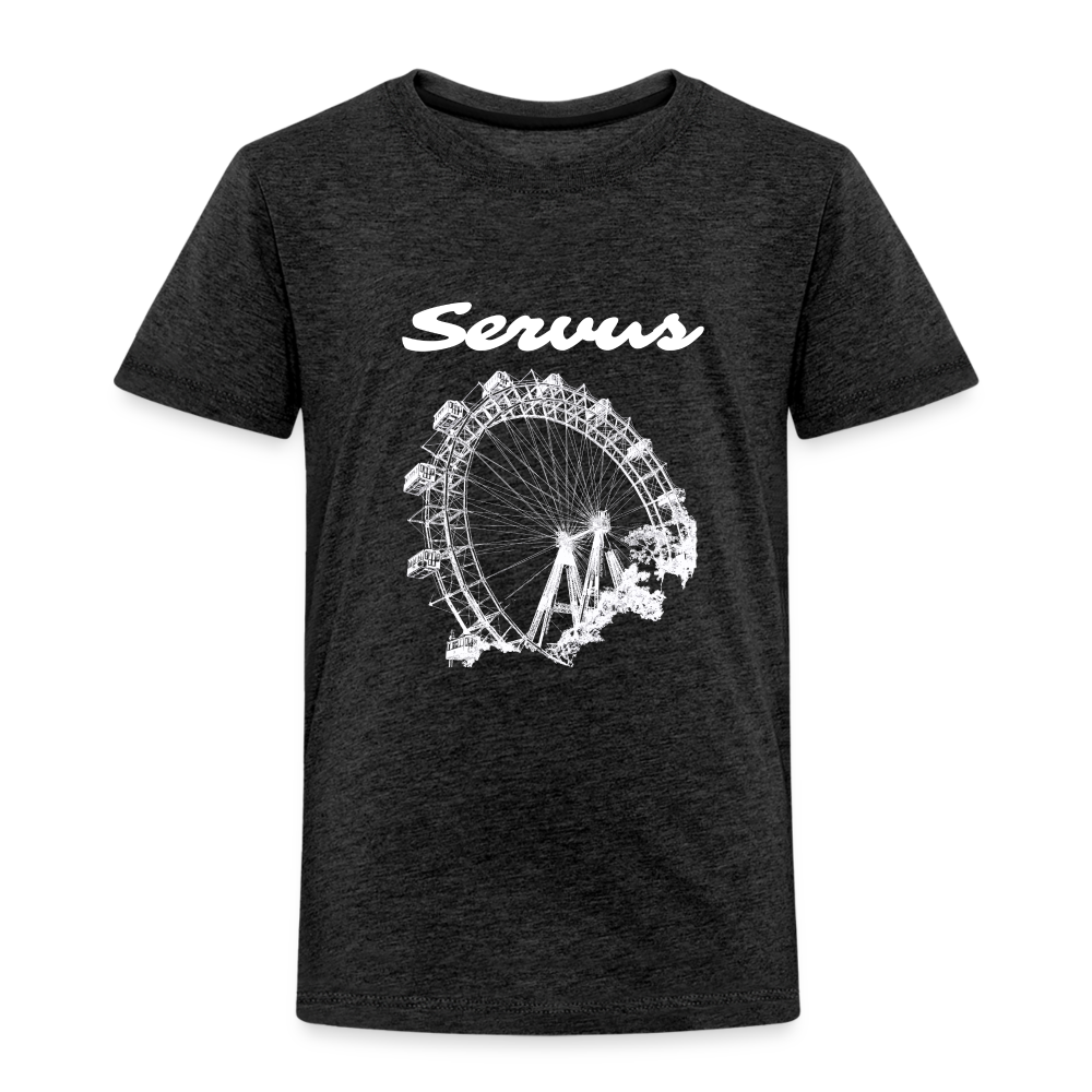 Servus (dt. Hallo) und Wiener Riesenrad in weiß, Kinder (2 - 8 Jahre) Premium T-Shirt - Anthrazit