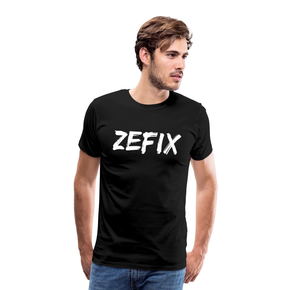 Zefix - Fluchen auf bayerisch in Bayern & Salzburg, Lustiger Spruch, Männer Premium T-Shirt - Schwarz