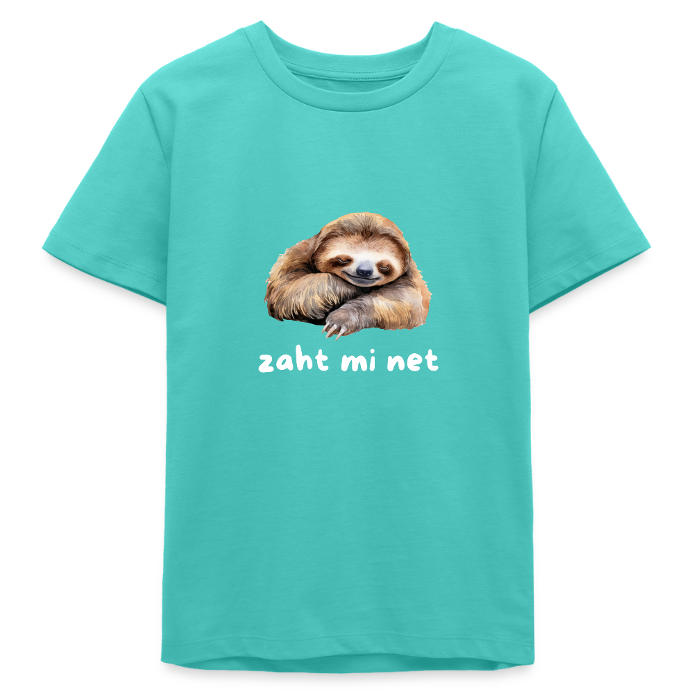 Zaht mi net - Faultier, Stanley/ Stella Bio Teenager T-Shirt - Poolblau