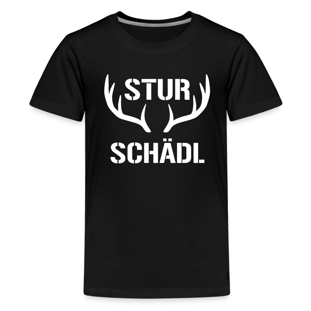 Sturschädl, Teenager (10 - 12 Jahre) Premium T-Shirt - Schwarz