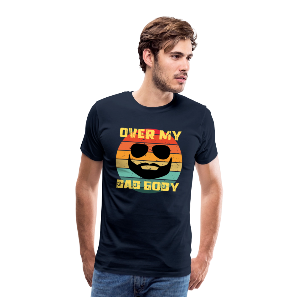 Over My Dad Body - Daddy, Vaterfigur, Lustiger Spruch zum Vatertag, Männer Premium T-Shirt - Navy