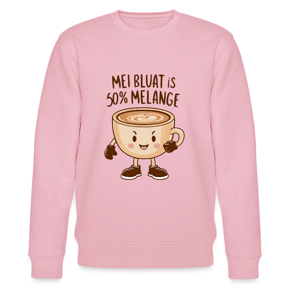 Mei Bluat is 50% Melange - Wiener Kaffee Liebhaber, Stanley/Stella Unisex Organic Sweatshirt - Hellrosa