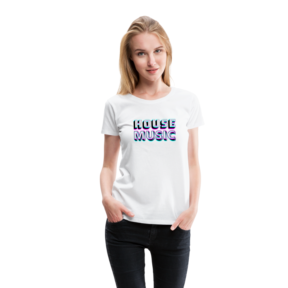 HOUSE MUSIC, Frauen Premium T-Shirt - Weiß