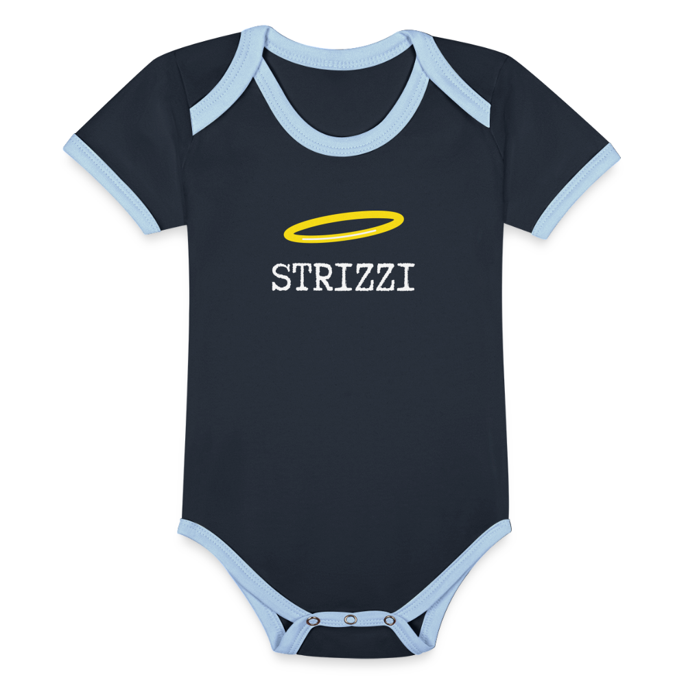 STRIZZI, Baby Bio-Kurzarm-Kontrastbody - Navy/Himmelblau