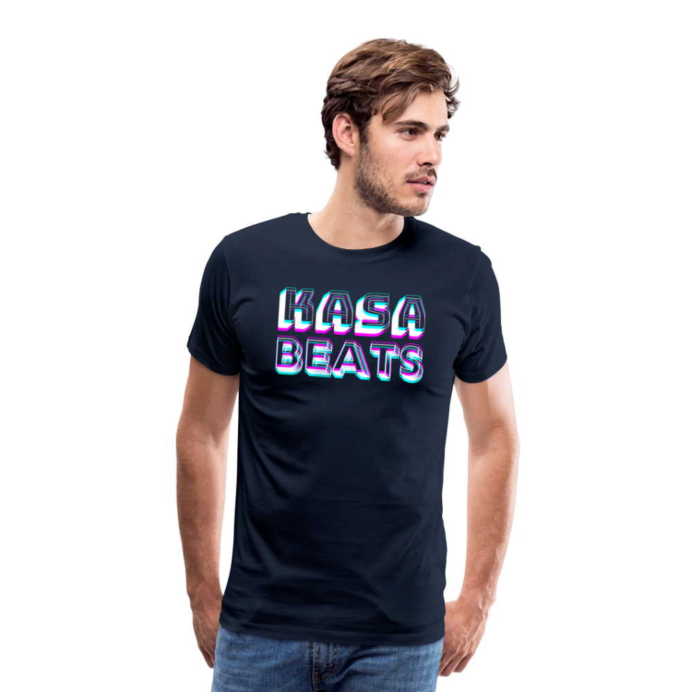 KASA BEATS, funky 3D letters, Men/ Männer Premium T-Shirt - Navy