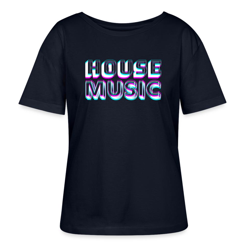 HOUSE MUSIC, Stanley/ Stella lockeres Frauen Organic T-Shirt - relaxed fit - Navy