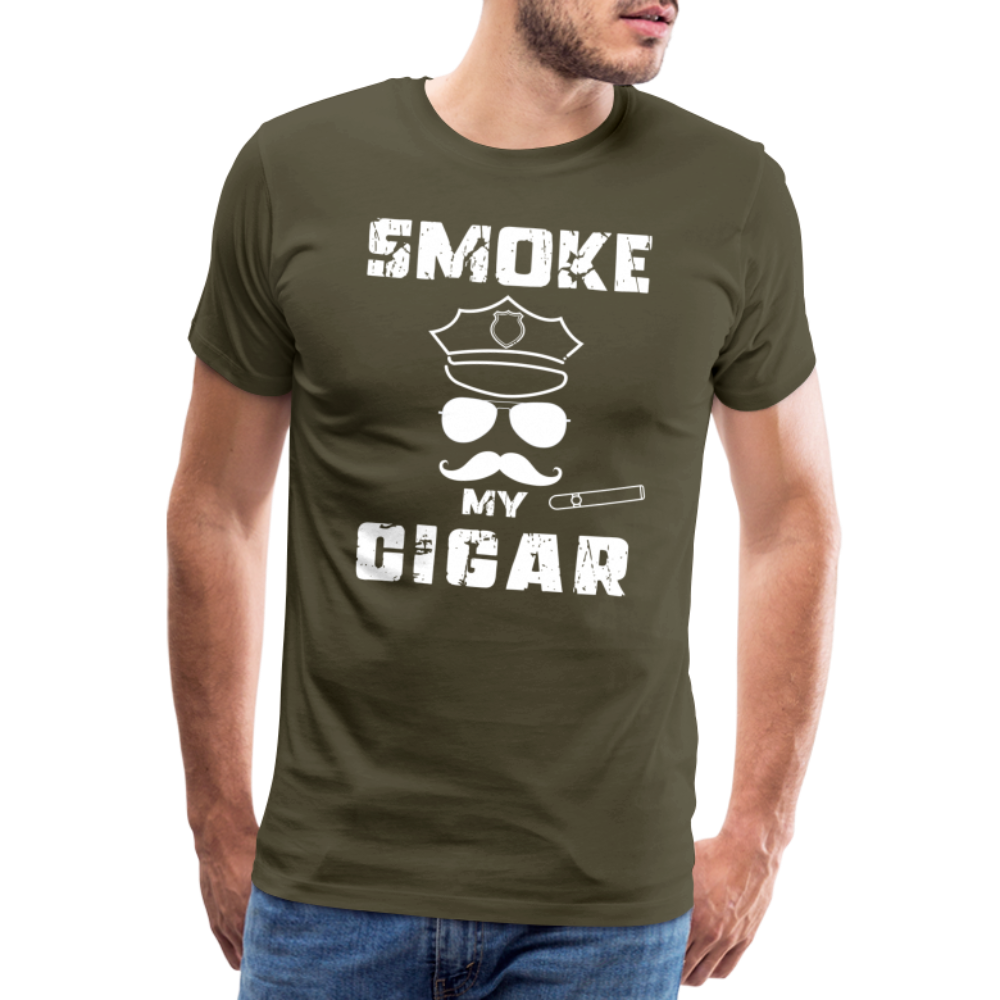 Smoke My Cigar - Zigarren Mann mit Zigarre, Hot Daddy, Cigar Man, Men/ Männer Premium T-Shirt - Khaki