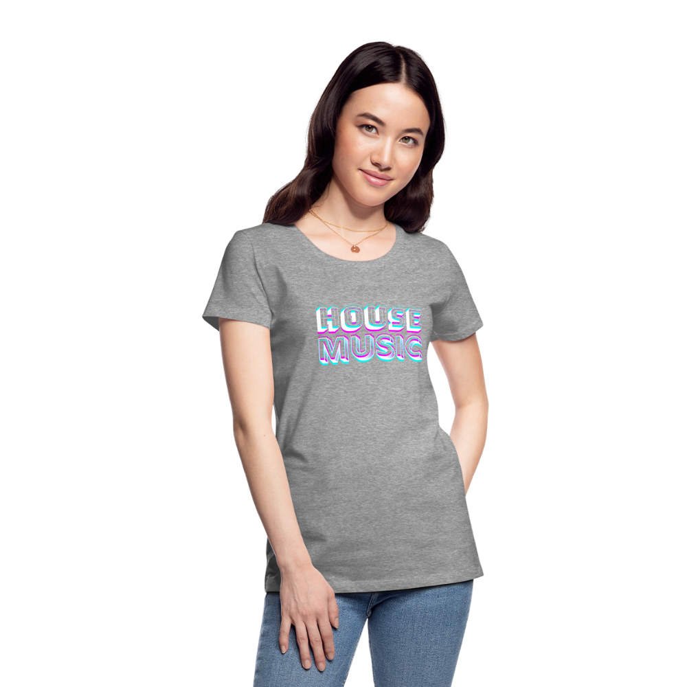 HOUSE MUSIC, Frauen Premium T-Shirt - Grau meliert