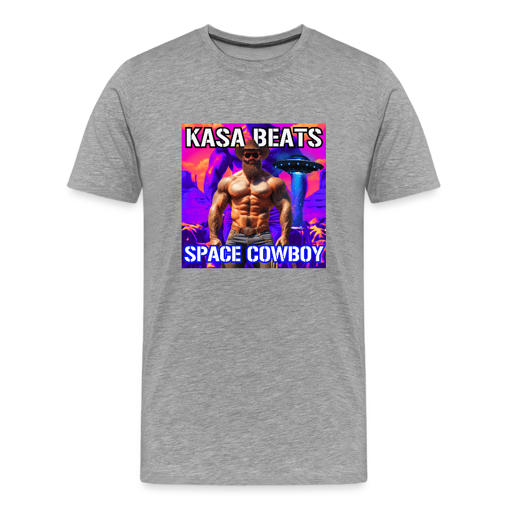 KASA BEATS - SPACE COWBOY, Men/ Männer Premium T-Shirt - Grau meliert