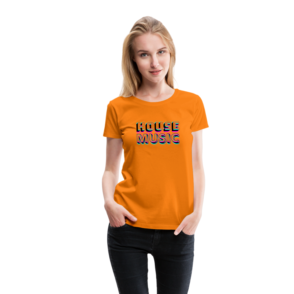 HOUSE MUSIC, Frauen Premium T-Shirt - Orange
