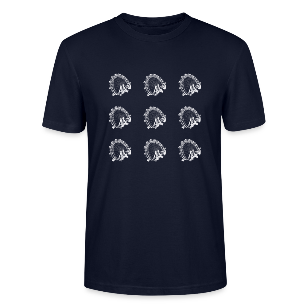 Wiener Riesenrad - 3x3 kleine Riesenräder in weiß, Stanley/Stella Unisex Organic T-Shirt - Navy