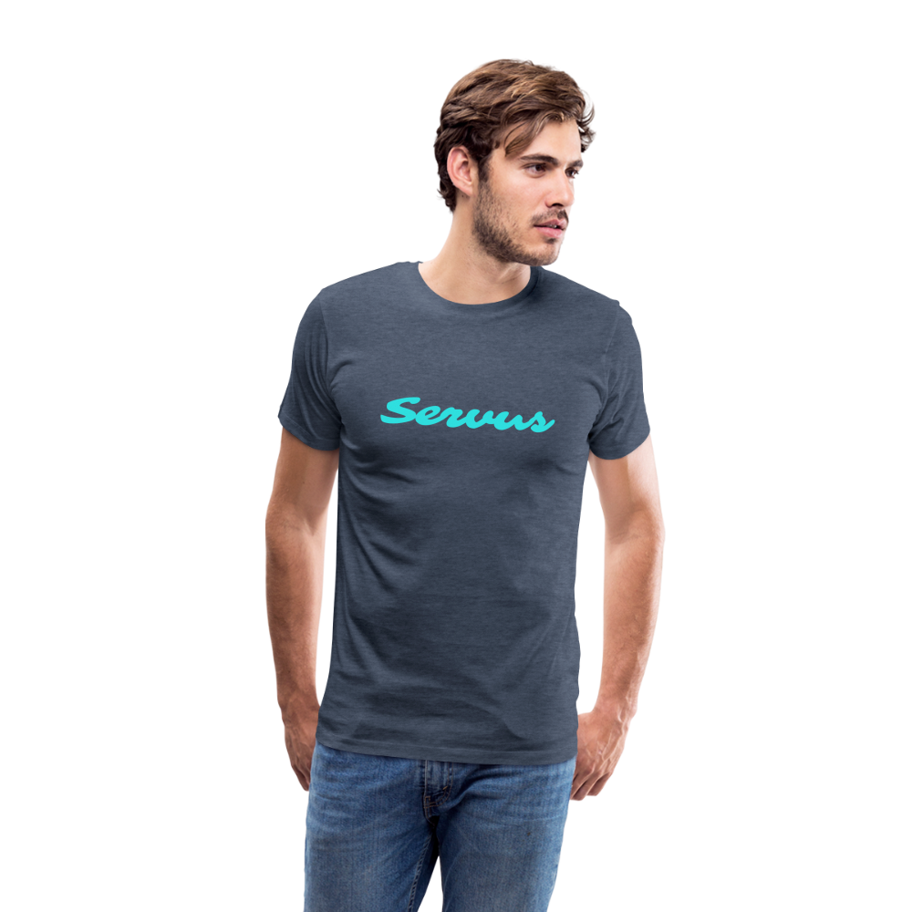 Servus (dt. Hallo), Männer Premium T-Shirt - Blau meliert