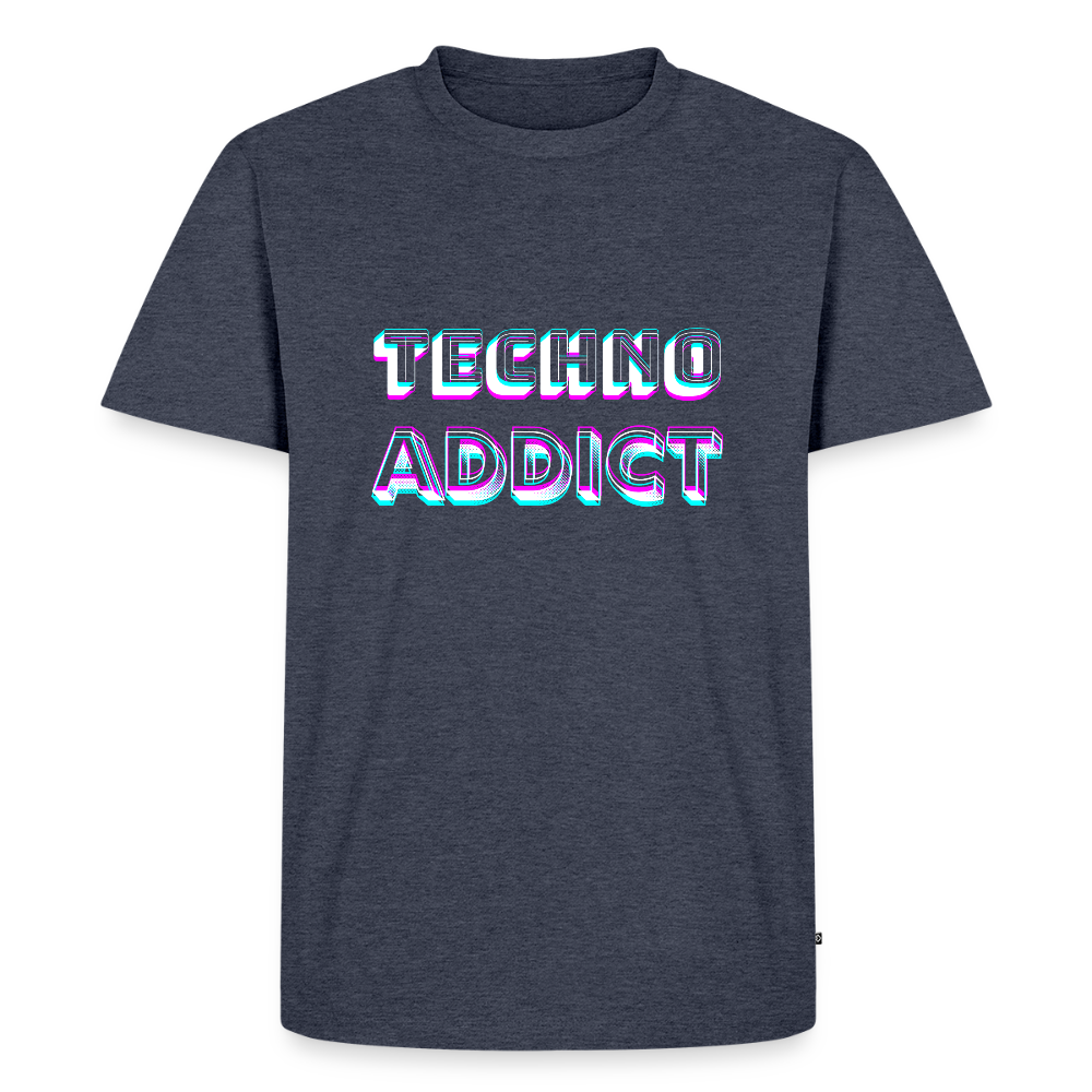 TECHNO ADDICT, funky 3D letters, Men Premium T-Shirt - Jeansblau