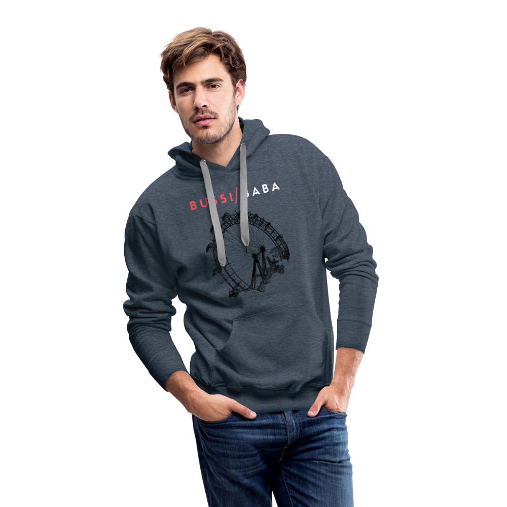 Bussi Baba korallenrot - Wiener Riesenrad in schwarz, Männer Premium Hoodie - Jeansblau