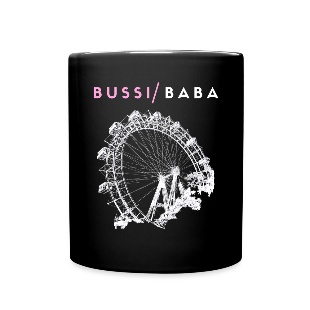 Bussi Baba rosa - Wiener Riesenrad in weiß, Häferl (dt. Tasse) schwarz - Schwarz
