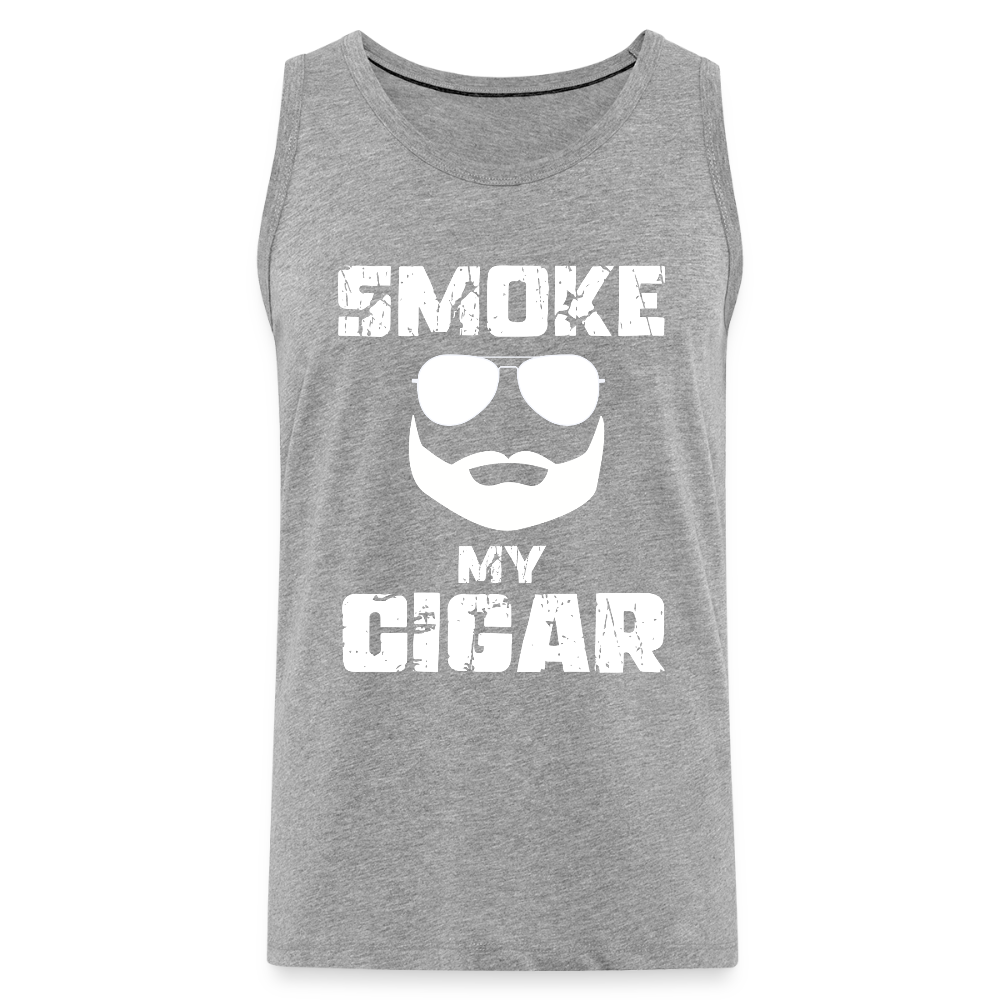 Smoke My Cigar - Zigarren Mann, Hot Daddy, Cigar Man, Männer Premium Tank Top - Grau meliert