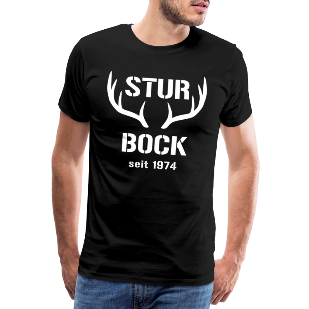 Sturbock, zum Geburtstag, Jahreszahl zum selber eintragen, Männer Premium T-Shirt - Schwarz
