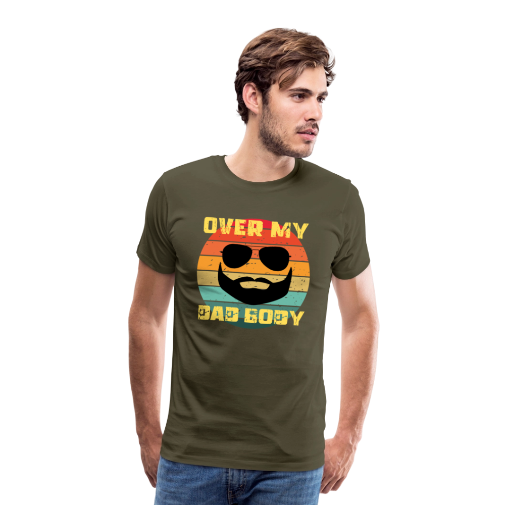 Over My Dad Body - Daddy, Vaterfigur, Lustiger Spruch zum Vatertag, Männer Premium T-Shirt - Khaki