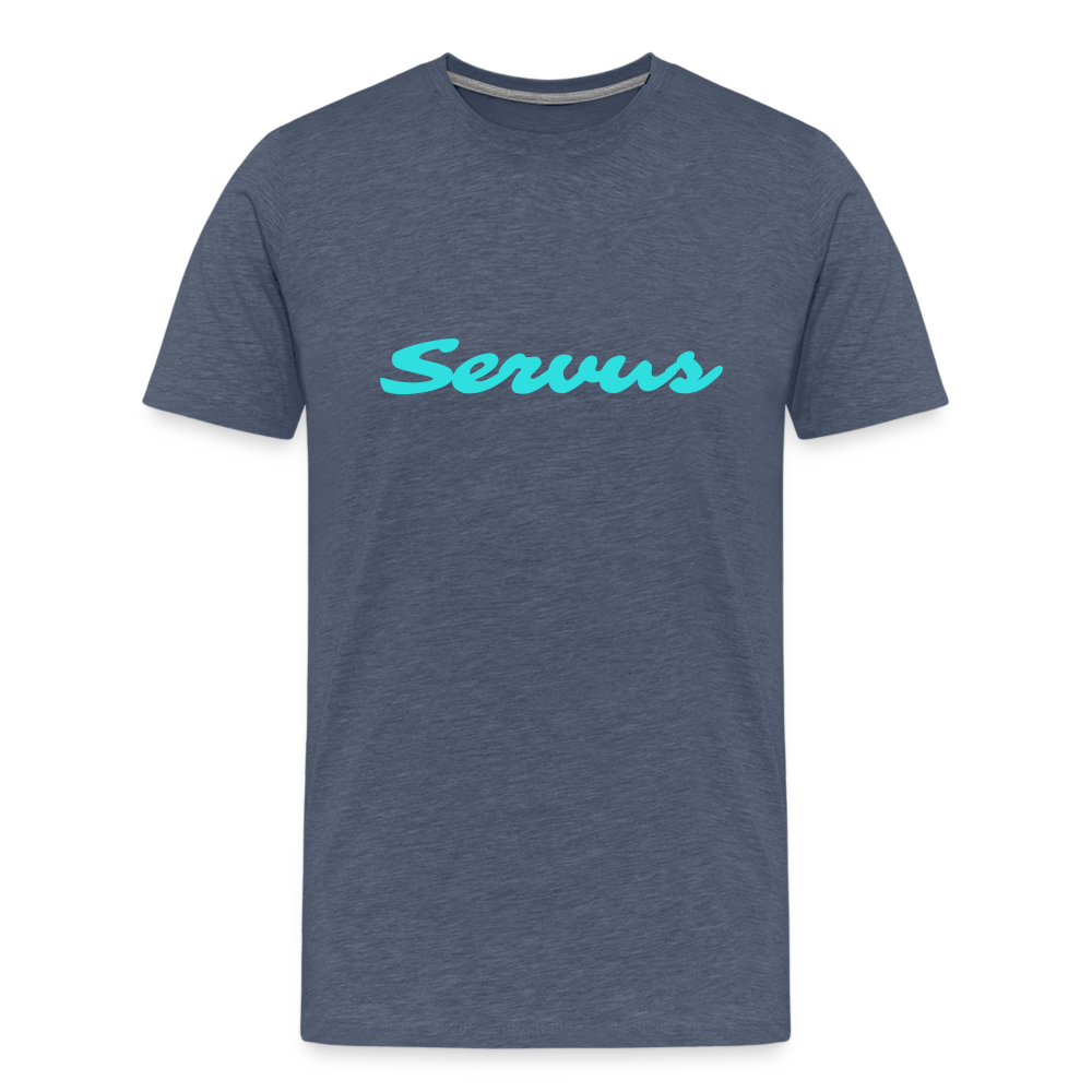 Servus (dt. Hallo), Männer Premium T-Shirt - Blau meliert