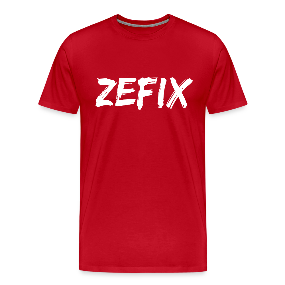 Zefix - Fluchen auf bayerisch in Bayern & Salzburg, Lustiger Spruch, Männer Premium T-Shirt - Rot
