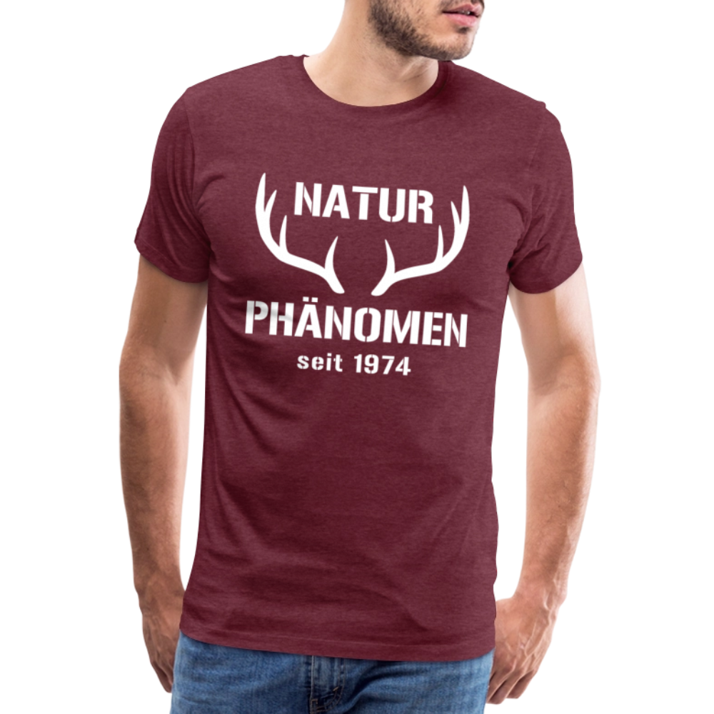 Naturphänomen, zum Geburtstag, Jahreszahl zum selber eintragen, Männer Premium T-Shirt - Bordeauxrot meliert