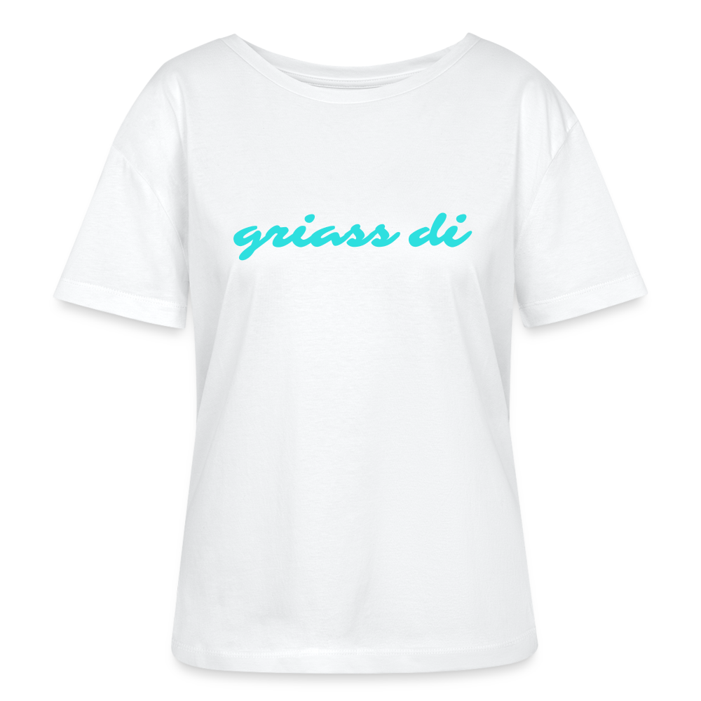 griass di - grüß dich, Stanley/ Stella lockeres Frauen Bio T-Shirt relaxed fit - Weiß